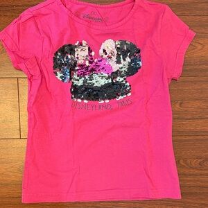 Disneyland Paris Pink Sequin Kids T-Shirt